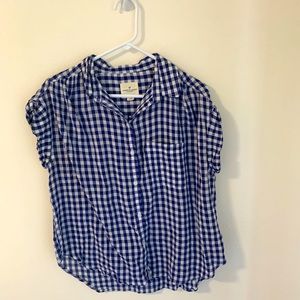 American Eagle Gingham Plaid Button-Down